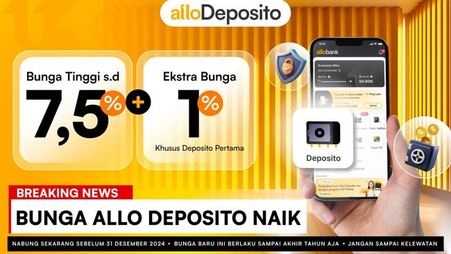 Tingkatkan Tabungan Anda dengan Bunga Deposito 8,5% dari Allo Bank Hingga Akhir Tahun!